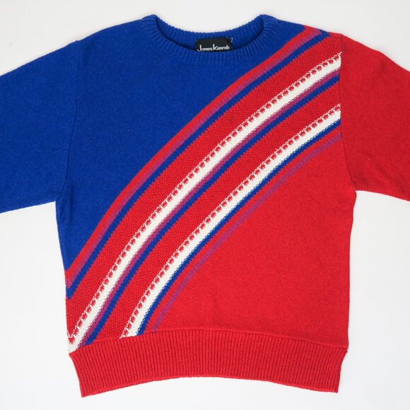 Vintage 60s James Kenrob Red White & Blue Sweater - Picture 3 of 9